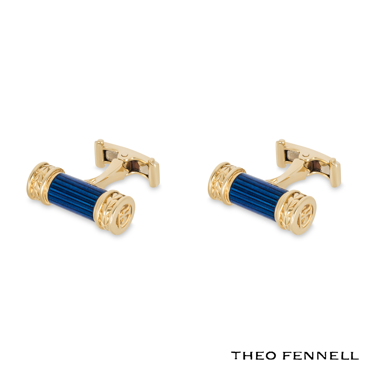 Theo Fennell Yellow Gold Blue Enamel Cufflinks Theo Fennell Yellow Gold Blue Enamel Cufflinks